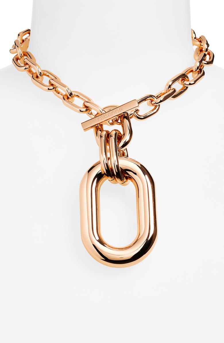 Rabanne XL Link Necklace, Alternate, color, Pink Gold