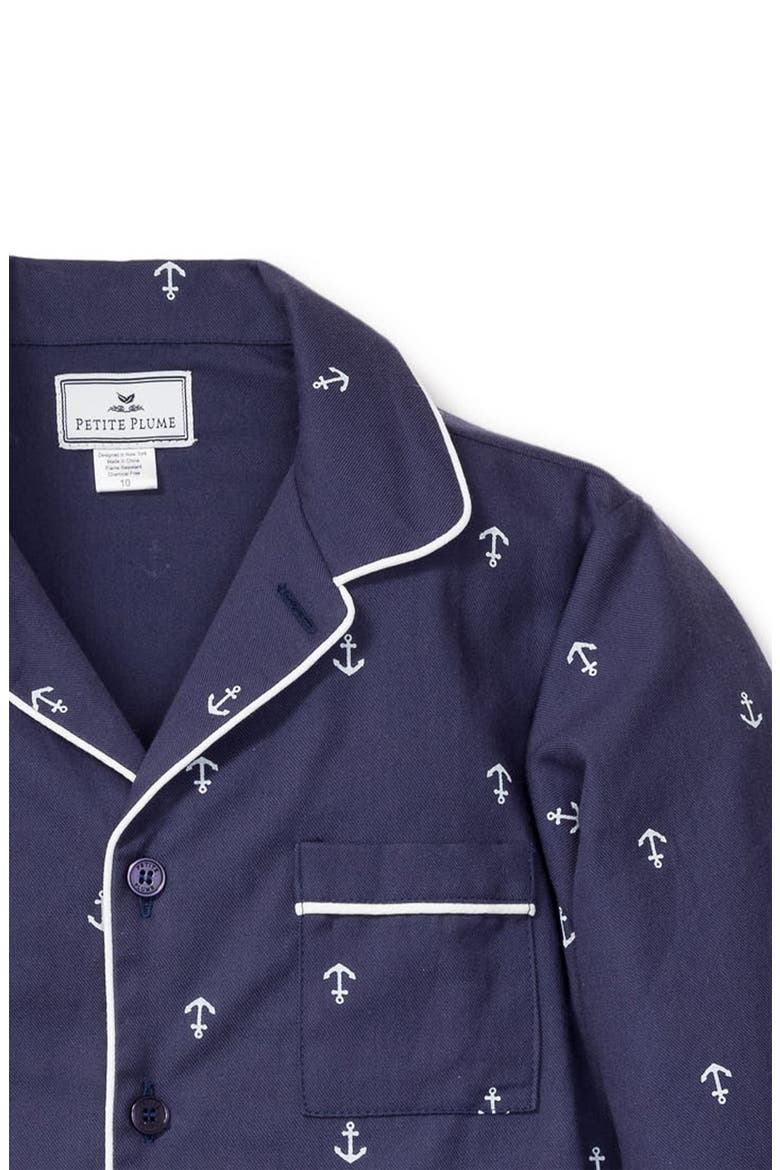 Portsmouth Anchors Long Sleeve Two-Piece Pajamas, Alternate, color, NAVY