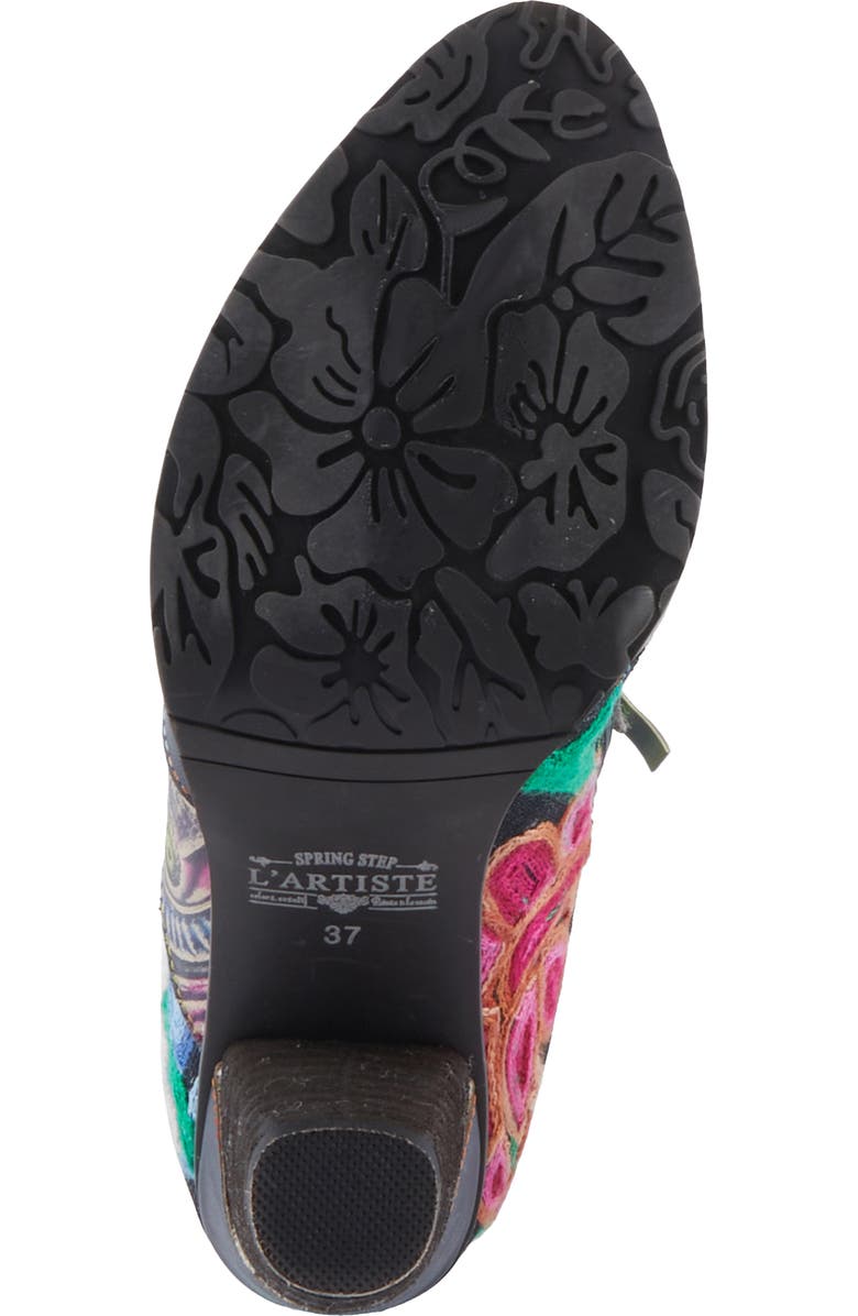 L'Artiste by Spring Step Malagie Lace-Up Cap Toe Knee High Boot, Alternate, color, Navy Multi