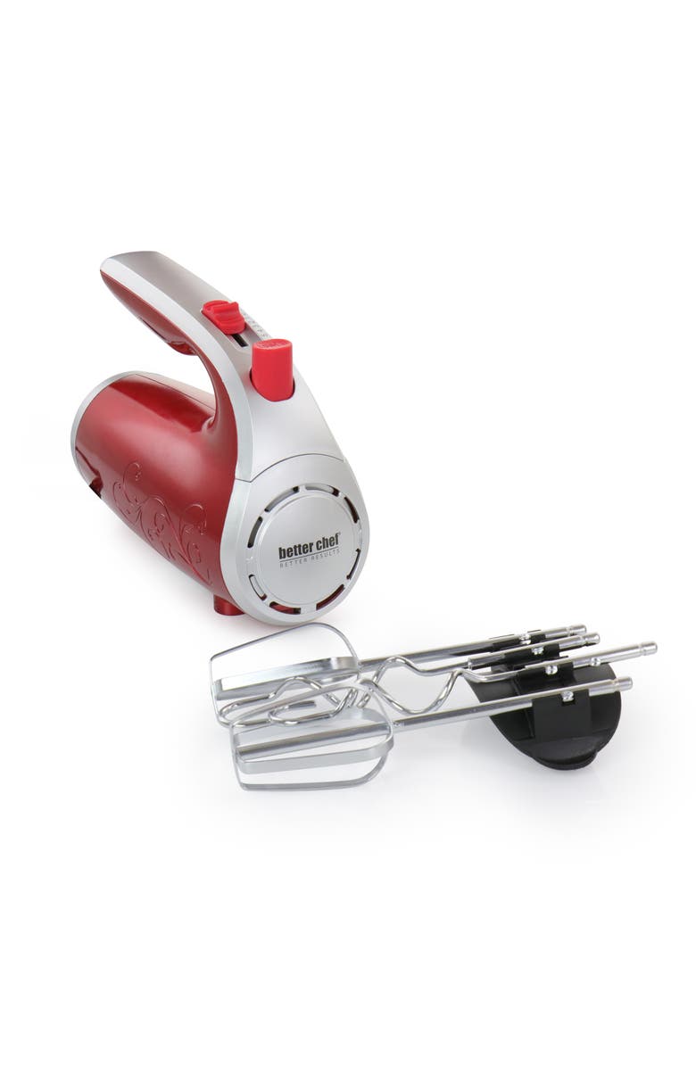 Better Chef 5-Speed 150-Watt Hand Mixer Red w/ Silver Accents, Alternate, color, Red