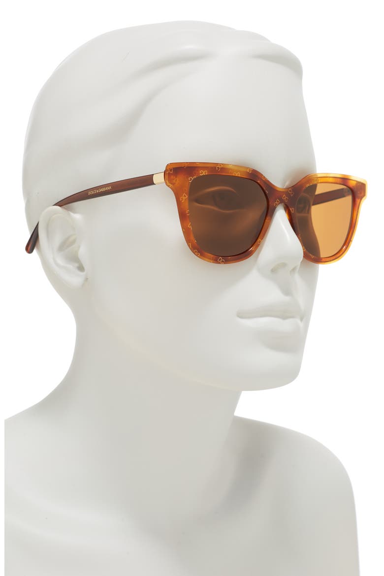 51mm Square Sunglasses, Alternate, color, HONEY HAVANA GOLD / DARK BROWN