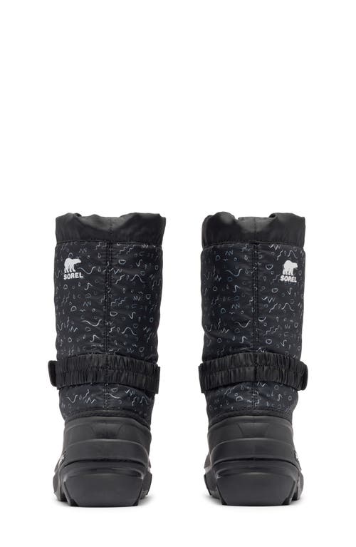 Sorel Kids' Flurry Water Resistant Snow Boot In Black