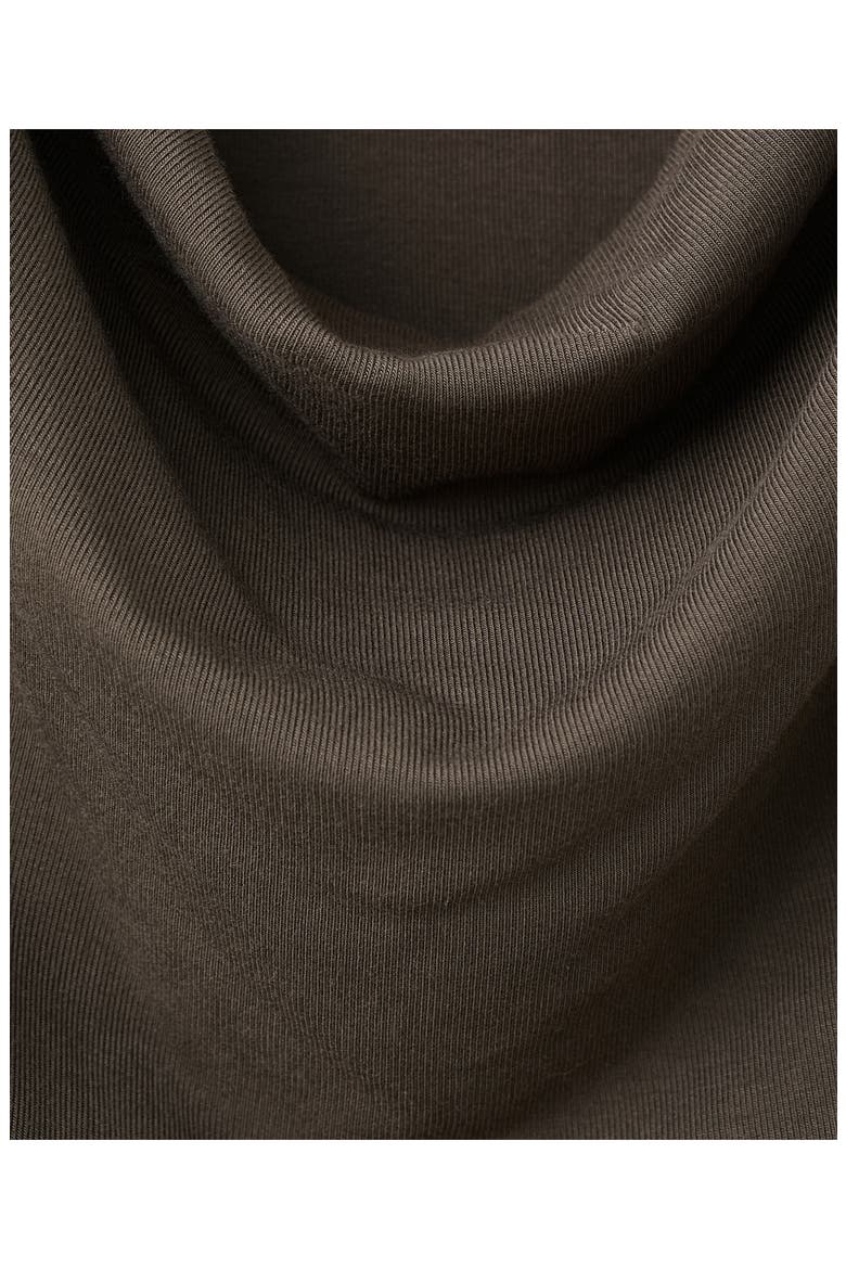 Draped Ruffle Hem Dress, Alternate, color, BROWN
