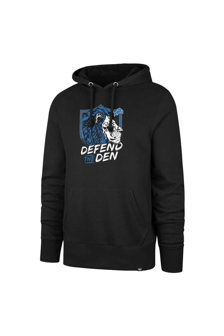 Men's '47 Black Detroit Lions Regional Headline Hoodie, Alternate, color, Black