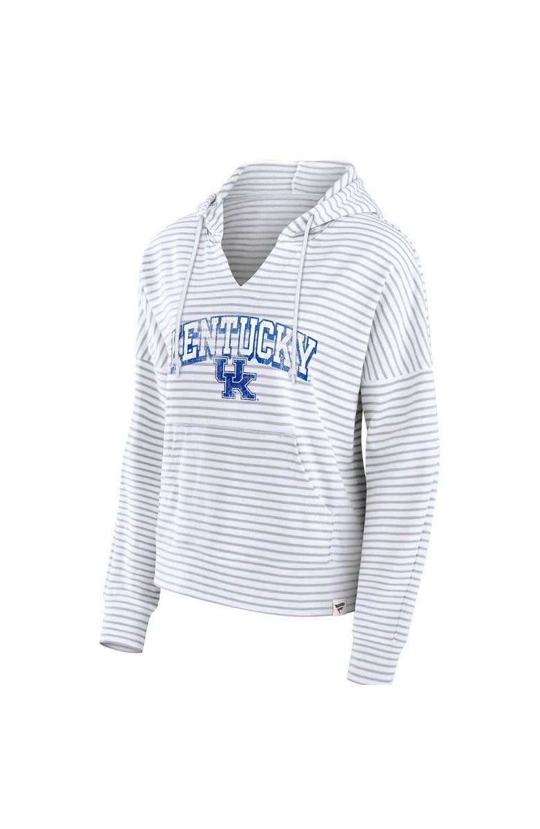 FANATICS Women's Fanatics Branded  White Kentucky Wildcats Striped Notch Neck Pullover Hoodie, Alternate, color, 