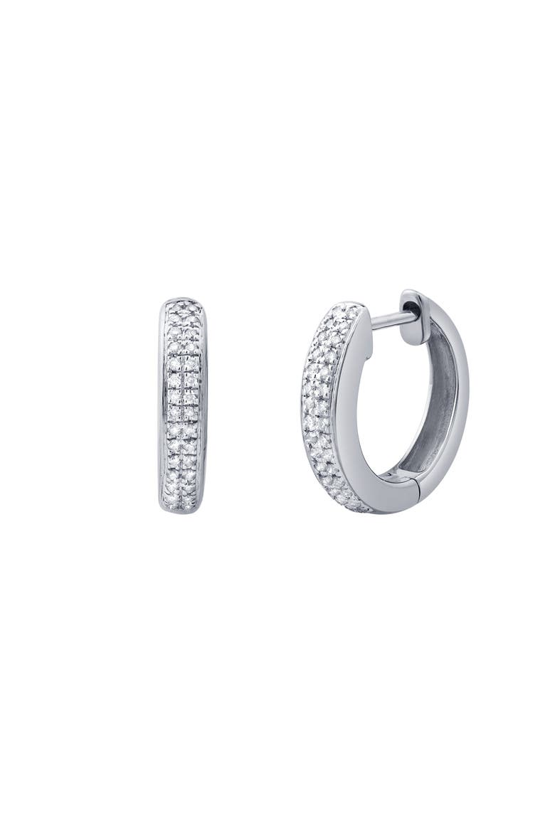 Celaris 0.15 Ct 14K Gold Diamond Huggies, Alternate, color, 14K White Gold