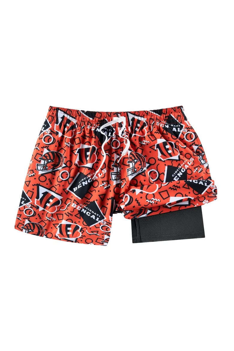 Men's Chubbies Orange Cincinnati Bengals Game Day Fit Classic Lined Swim Trunks, Main, color, Orange