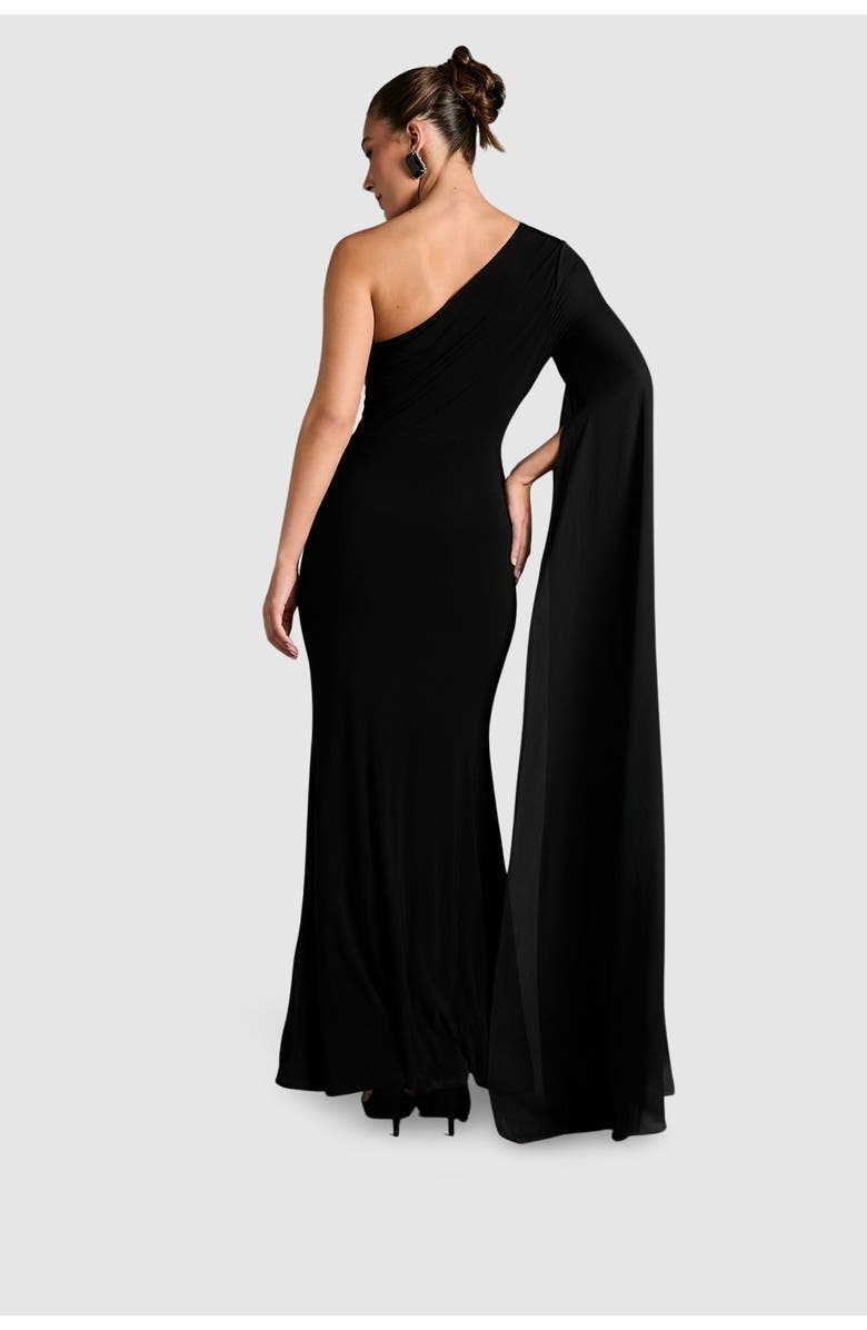 Coast One Shoulder Ruched Maxi Dress, Alternate, color, Black