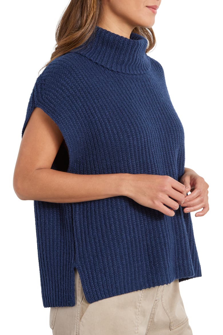 Rosalie Turtleneck Short Sleeve Sweater, Alternate, color, NAVY