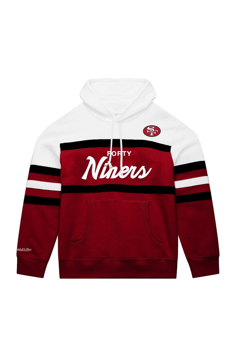 Men's Mitchell & Ness  White/Red San Francisco 49ers Big & Tall Head Coach Hoodie, Main, color, White