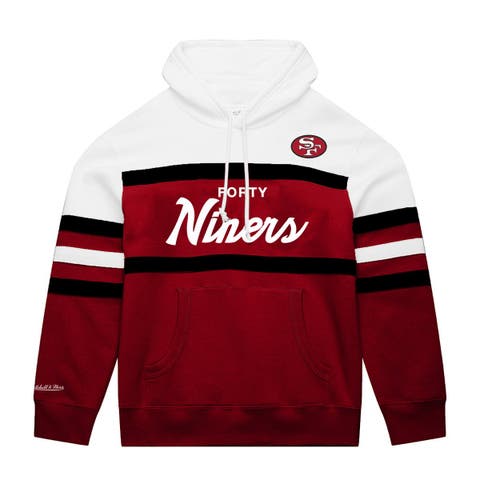 Men's Mitchell & Ness  White/Red San Francisco 49ers Big & Tall Head Coach Hoodie