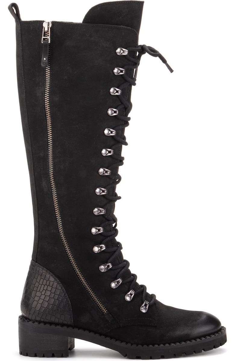VINTAGE FOUNDRY Henrietta Tall Leather Lace-Up Boot, Alternate, color, Black