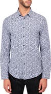 Brooklyn Brigade Slim Fit Ditsy Floral 4-Way Stretch Performance Long Sleeve Shirt