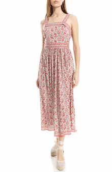 MAX STUDIO Print Fit & Flare Maxi Dress