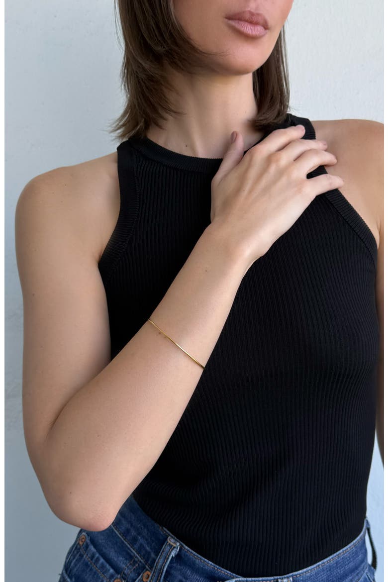 18K Gold Plated Curved Bar Bracelet, Alternate, color, GOLD