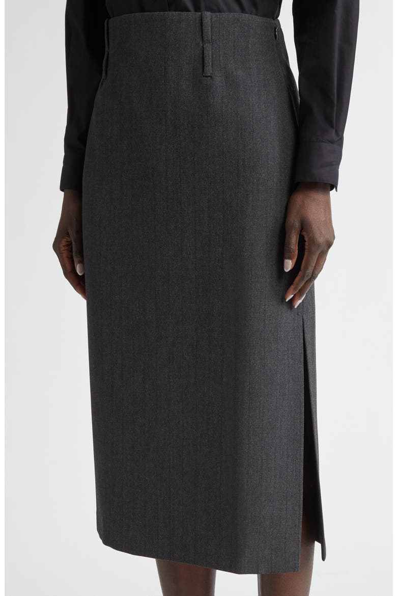 Pinstripe Luxe Suiting Skirt, Alternate, color, SHADOW