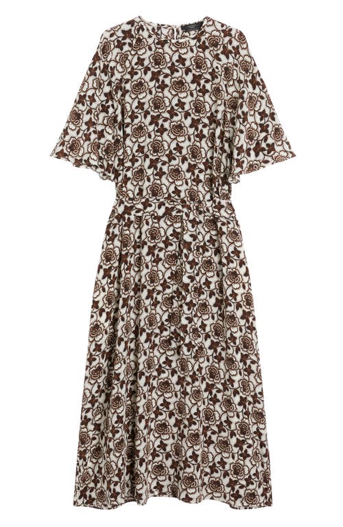 Weekend Max Mara Varese Floral Print Silk Dress In Brown