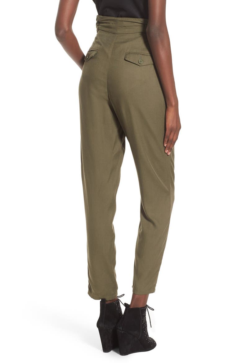 Tie Waist Pants, Alternate, color, OLIVE SARMA