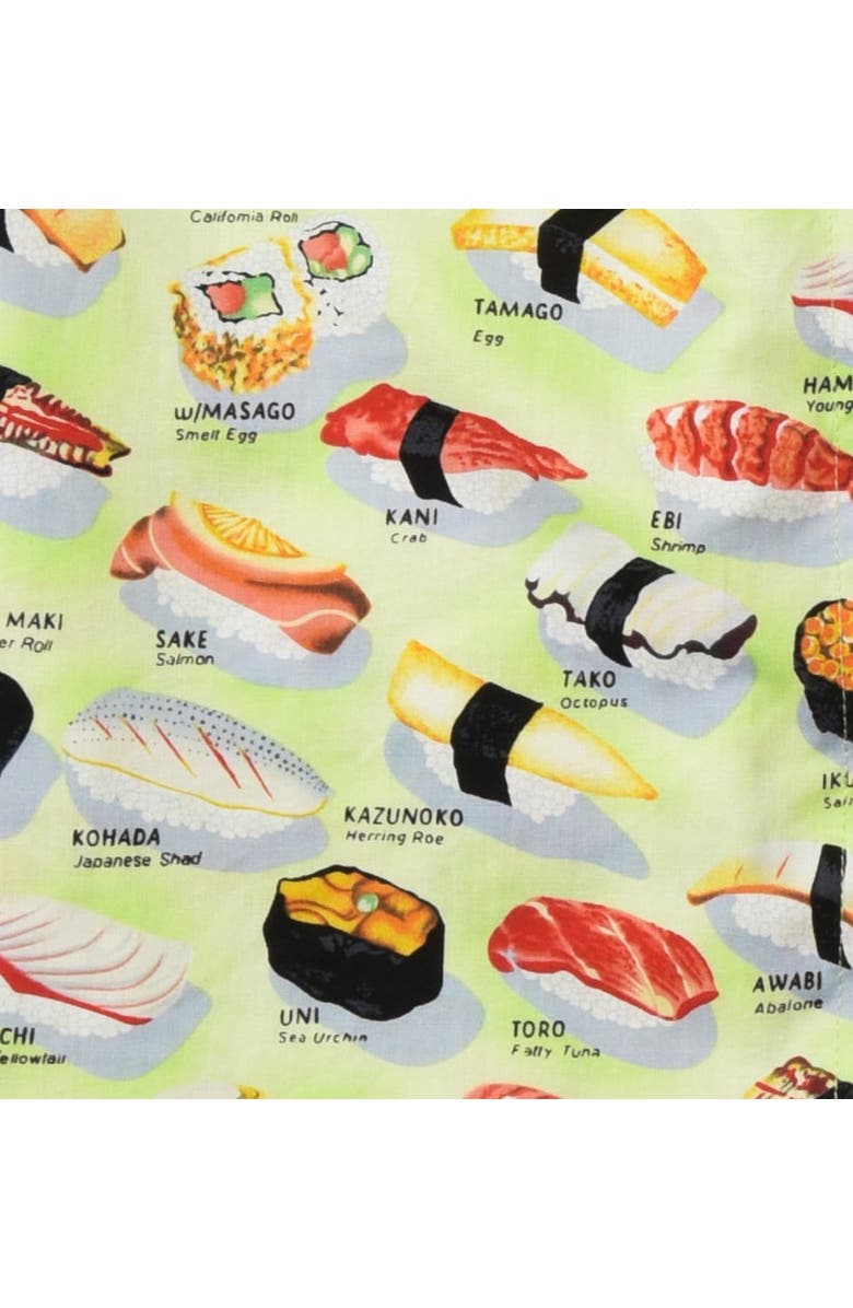 The Cat's Pajamas Poplin Pajama Set Conversational, Alternate, color, Sushi Wasabi