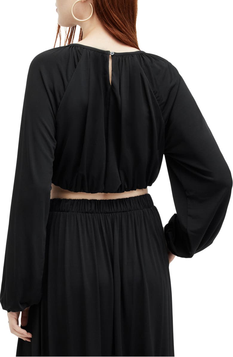 AllSaints Casandra Long Sleeve Crop Top, Alternate, color, 