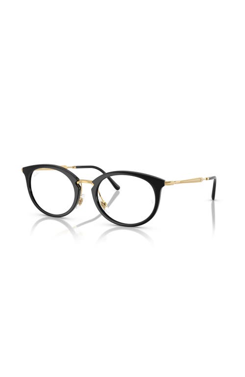 Ray Ban Ray-ban 51mm Oval Optical Glasses In Black