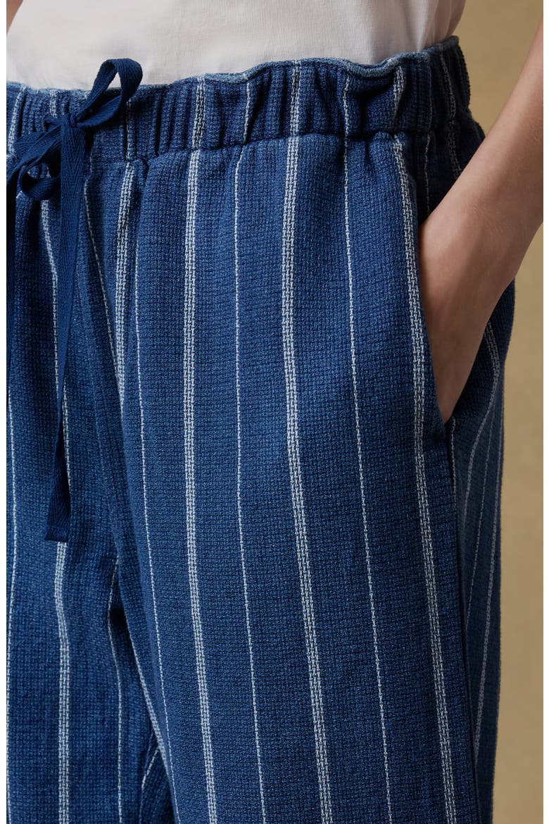 Laidback Organic Cotton Pull-On Pants, Alternate, color, INDIGO DRIFT STRIPE