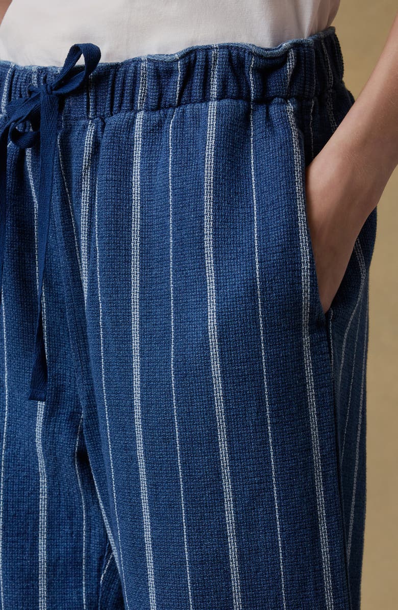 Faherty Laidback Organic Cotton Pull-On Pants, Alternate, color, Indigo Drift Stripe