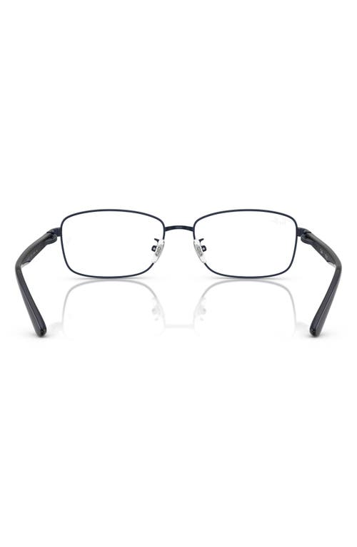 Ray Ban Ray-ban 56mm Rectangular Pillow Optical Glasses In Matte Blue