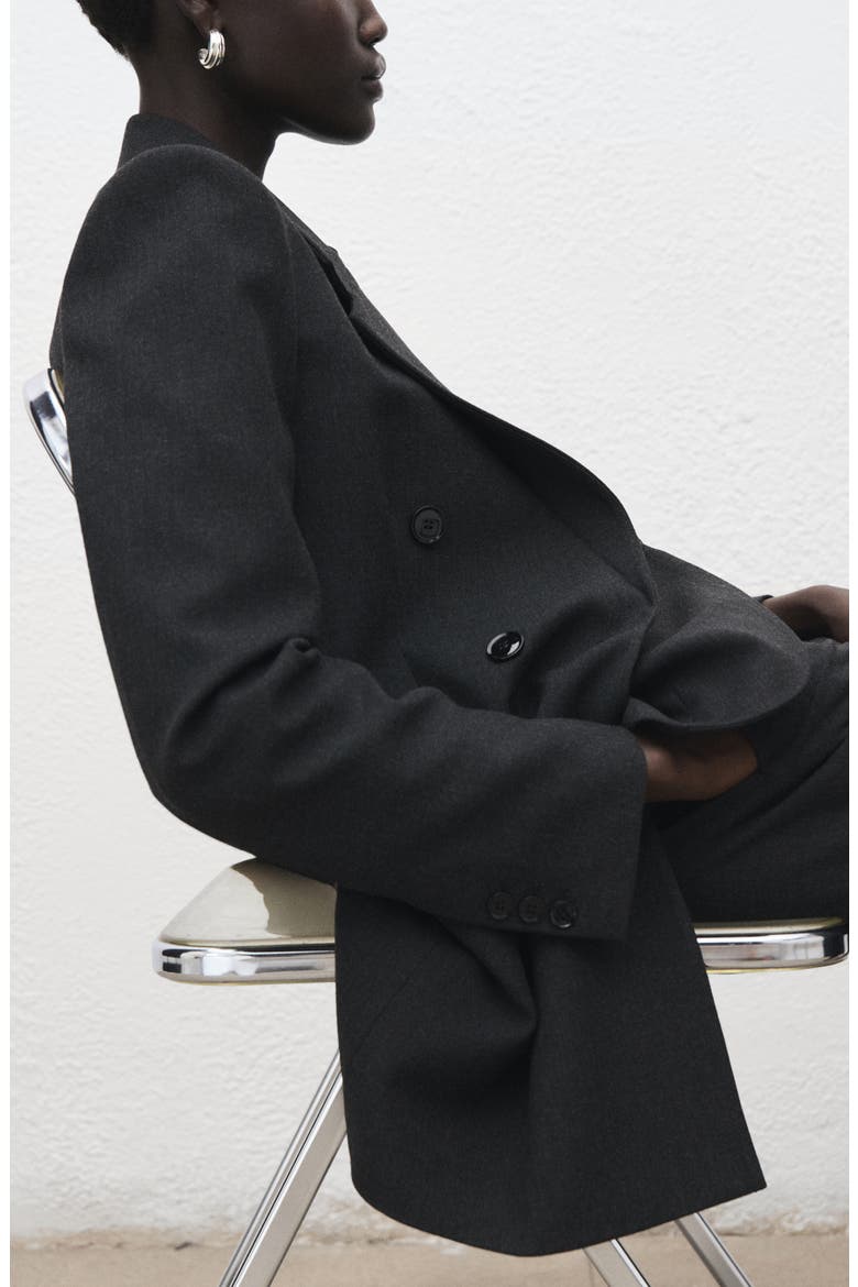 Double Breasted Suit Blazer, Alternate, color, GREY