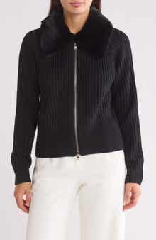 BY DESIGN Faux Fur Collared Jacket