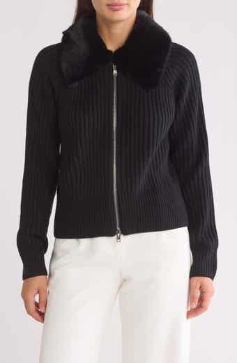 BY DESIGN Faux Fur Collared Jacket