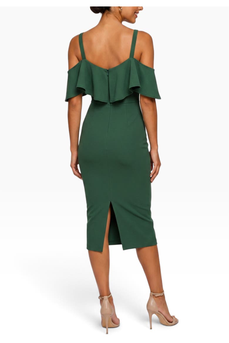 Marcella Off the Shoulder Ruffle Midi Dress, Alternate, color, Spruce