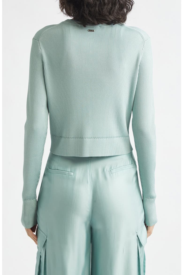 Zoe Crop Fitted Cardigan, Alternate, color, SEABREEZE