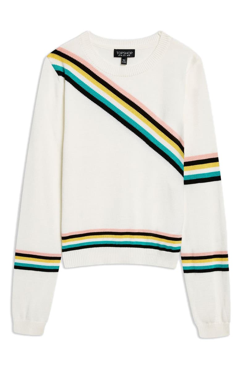 Topshop Chevron Fine Gauge Sweater, Alternate, color,