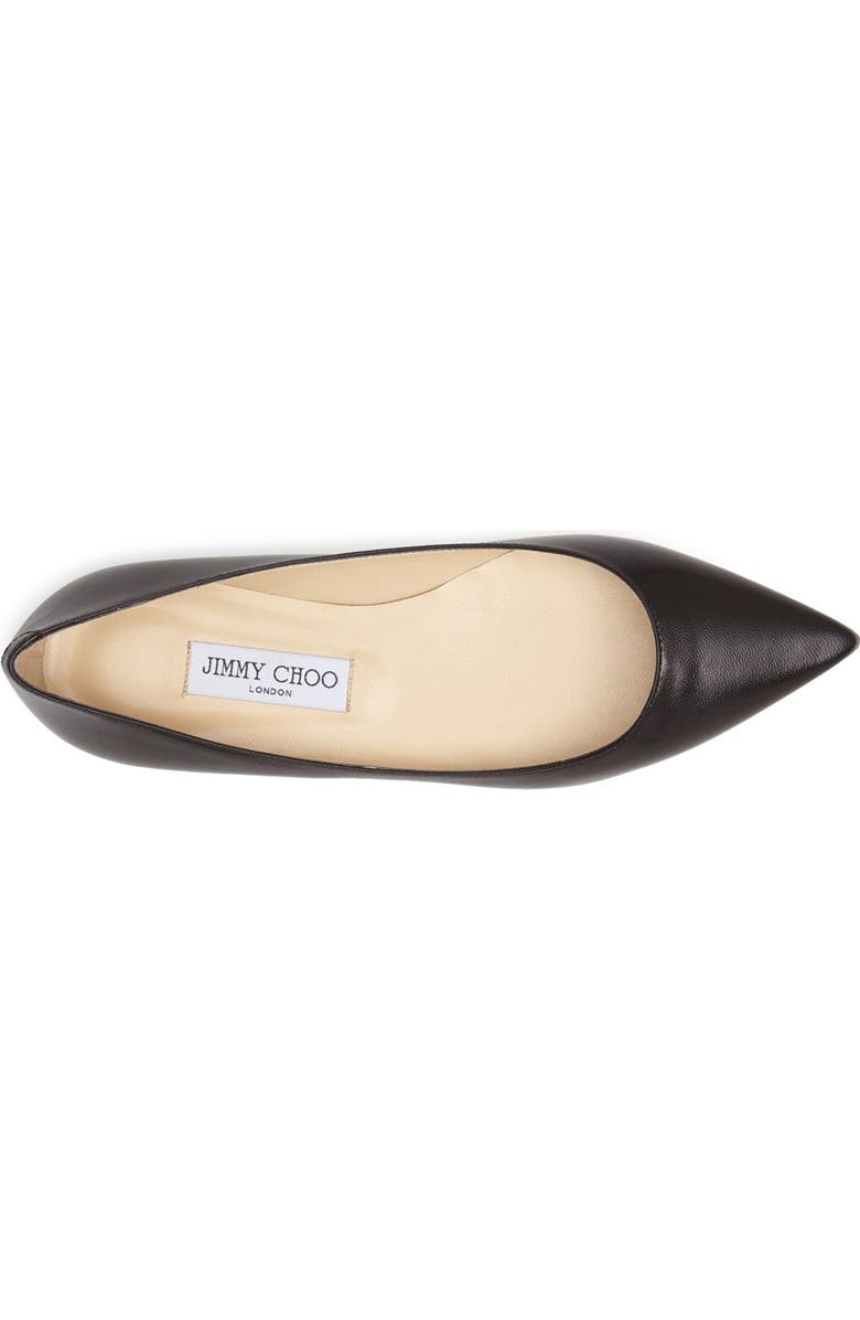 Jimmy Choo 'Alina' Pointy Toe Leather Flat, Alternate, color,