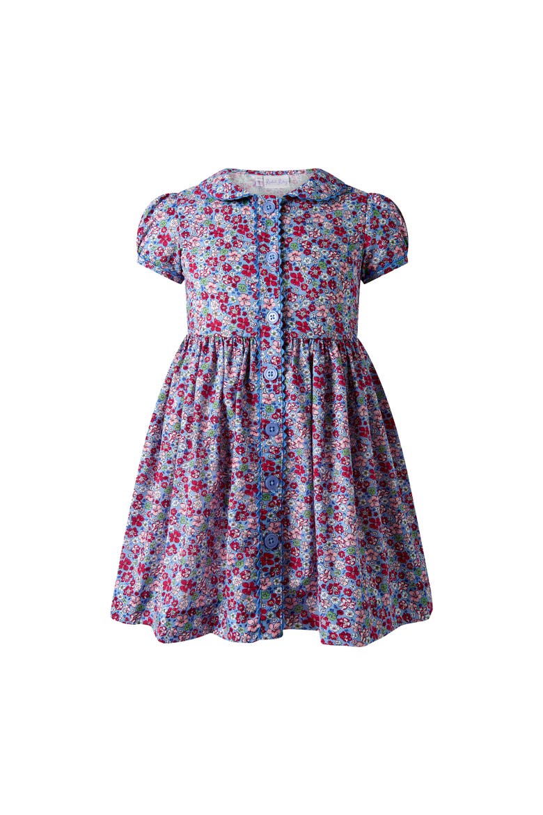 English Garden Button-Front Dress, Main, color, Blue