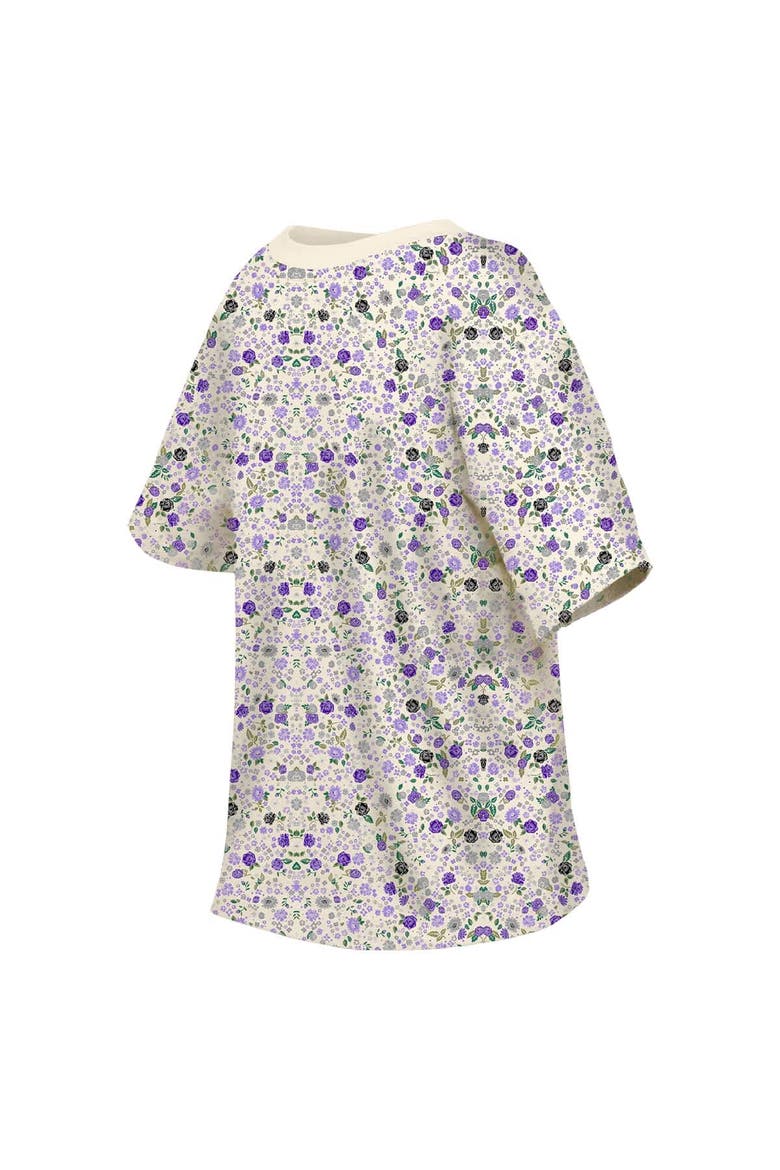 Women's New Era Cream Baltimore Ravens Glam Game Floral T-Shirt, Alternate, color, Cream