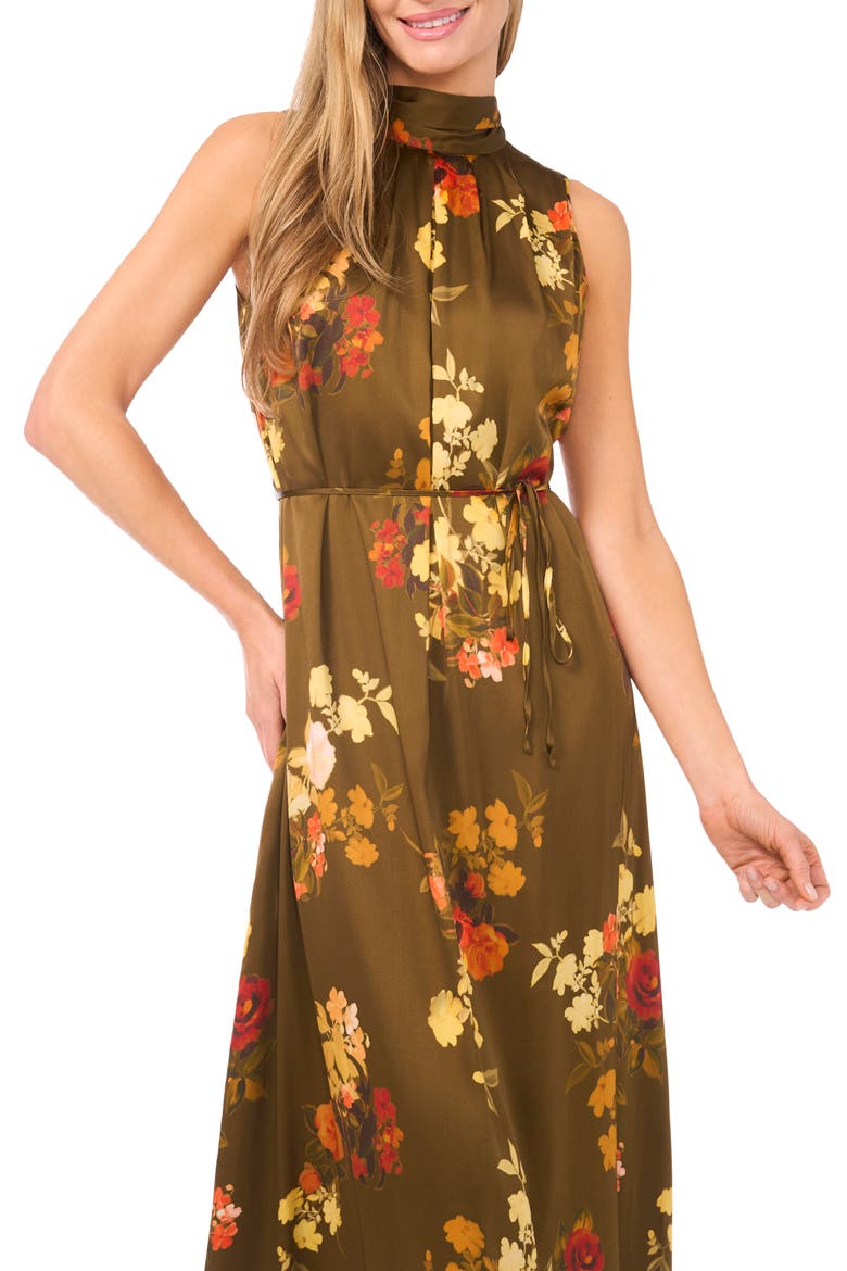 Amber Bow Sleeveless Maxi Dress, Alternate, color, NUTRIA