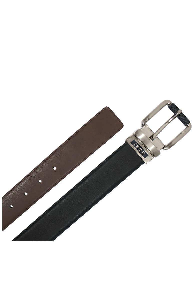 Mens Reversible Leather Belt, Alternate, color, Black
