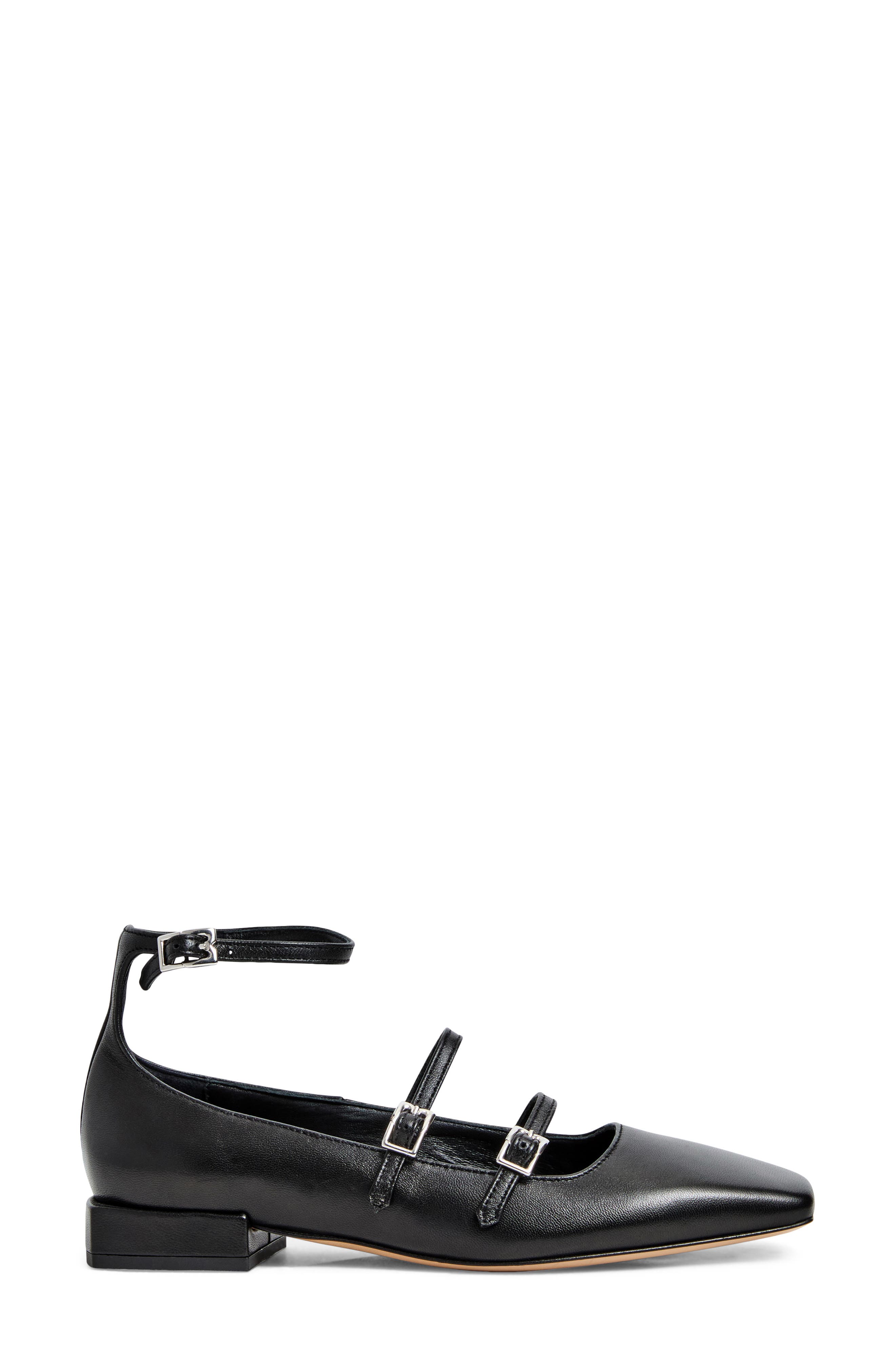Bruno Magli Petra Ankle Strap Mary Jane Flat, Alternate, color, Black