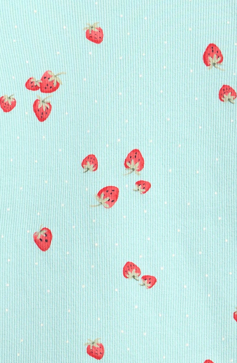 NEXT Kids' Strawberry Print Long Sleeve Cotton Blend Top, Alternate, color, Blue