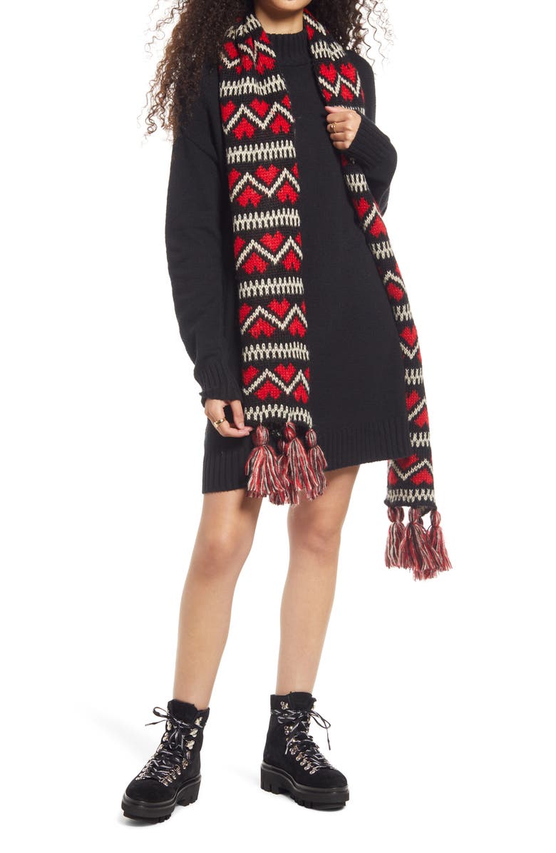 BP. Easy Crewneck Long Sleeve Sweater Dress, Alternate, color,