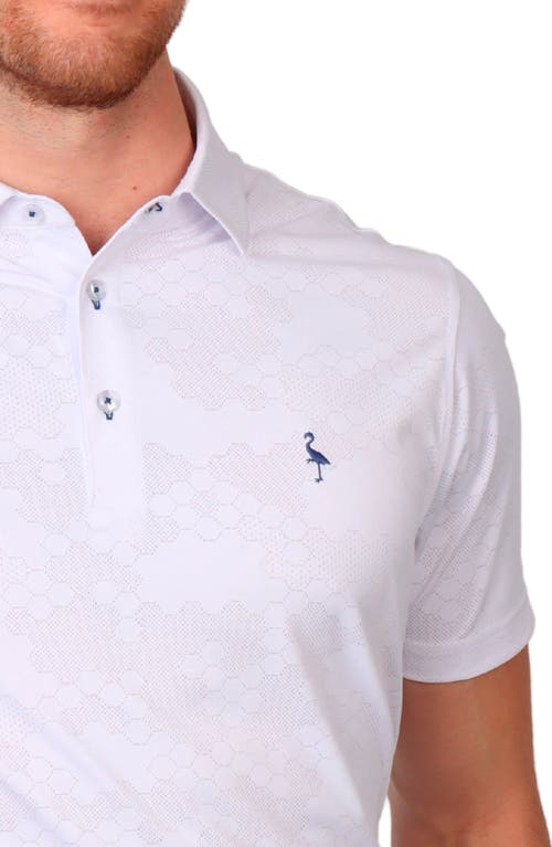 Tailorbyrd Honeycomb Textured Performance Polo In Dove White