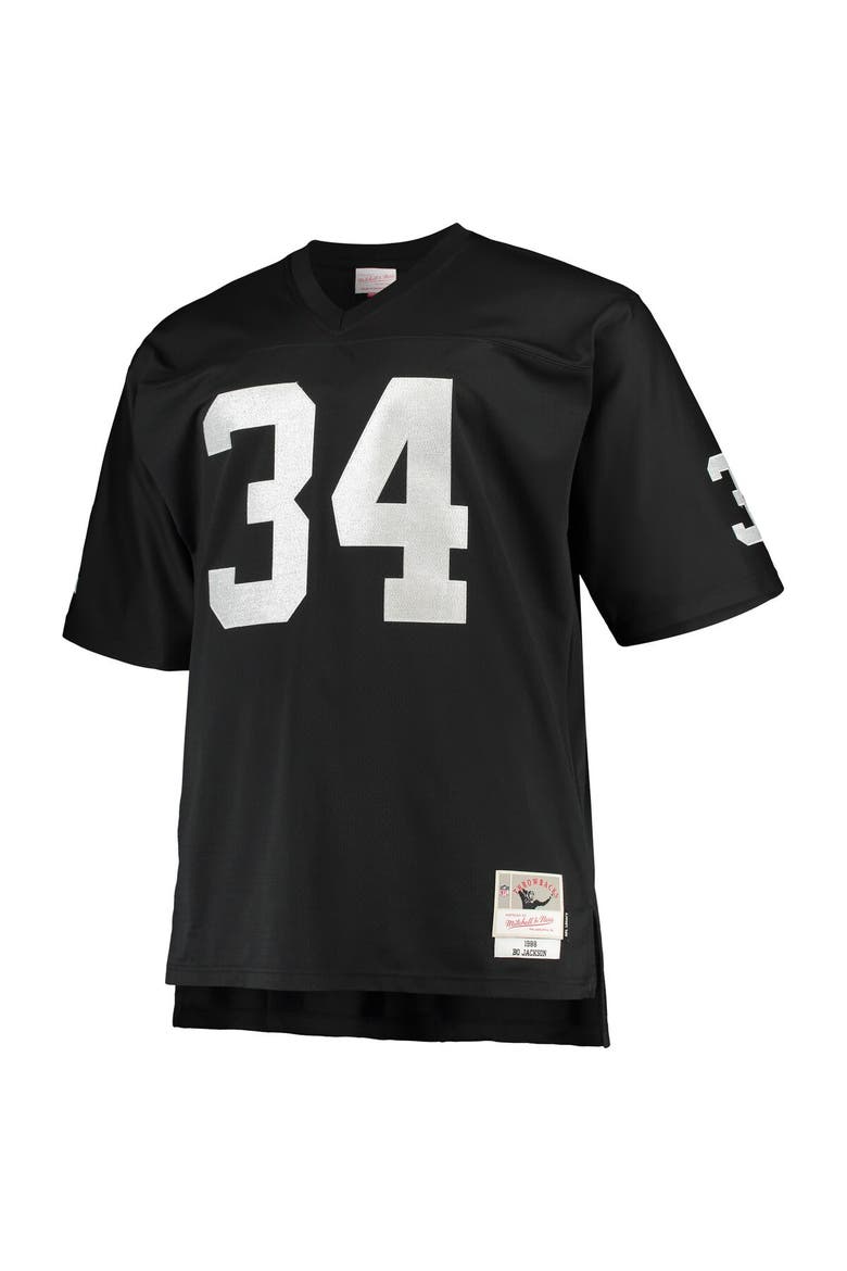 Men's Mitchell & Ness Bo Jackson Black Las Vegas Raiders Big & Tall 1988 Retired Player Replica Jersey, Alternate, color, Black