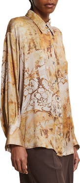 ottod'Ame Graphic Print Satin Blouse
