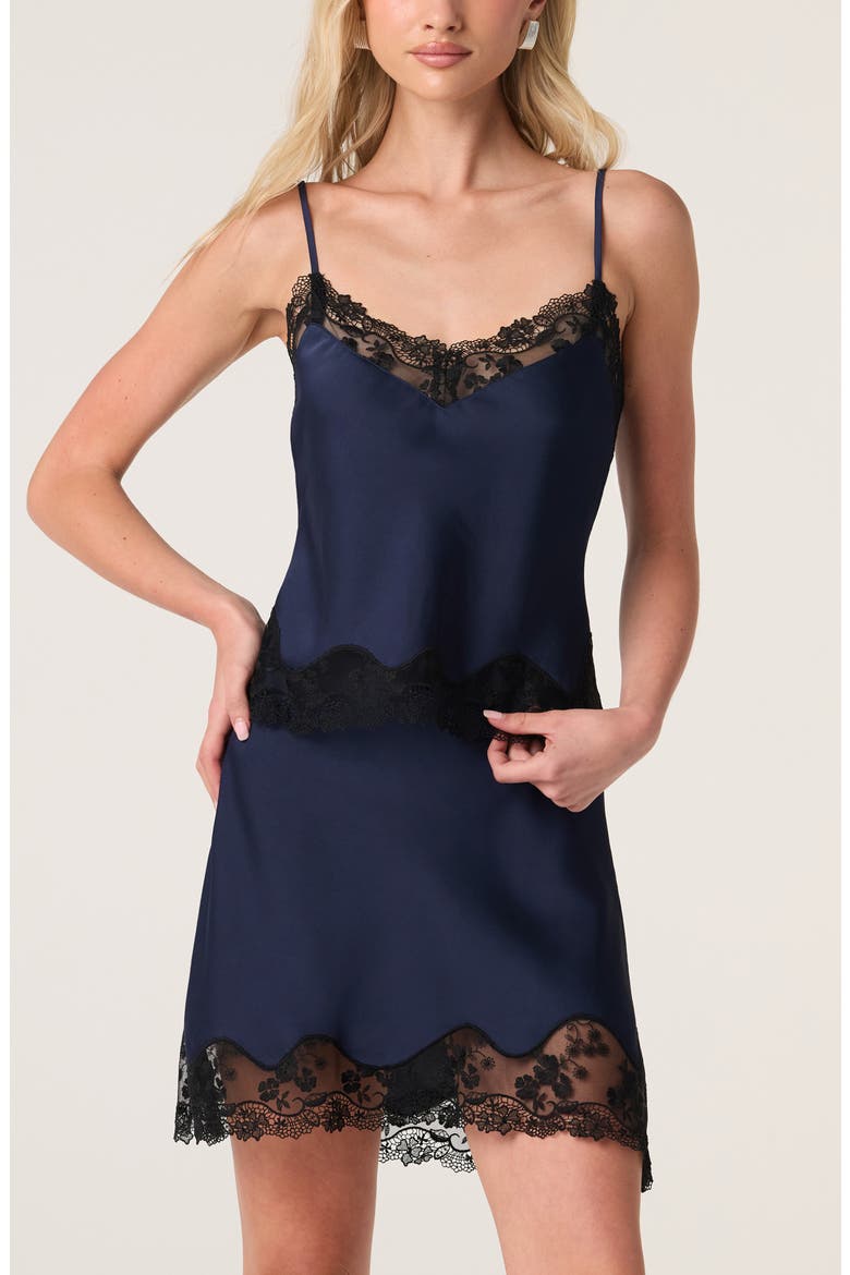 Yulissa Lace Trim Camisole, Main, color, NAVY
