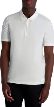KARL LAGERFELD PARIS Textured Quarter Zip Performance Polo