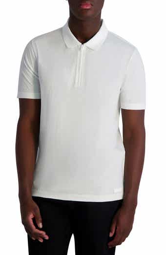 KARL LAGERFELD PARIS Textured Quarter Zip Performance Polo