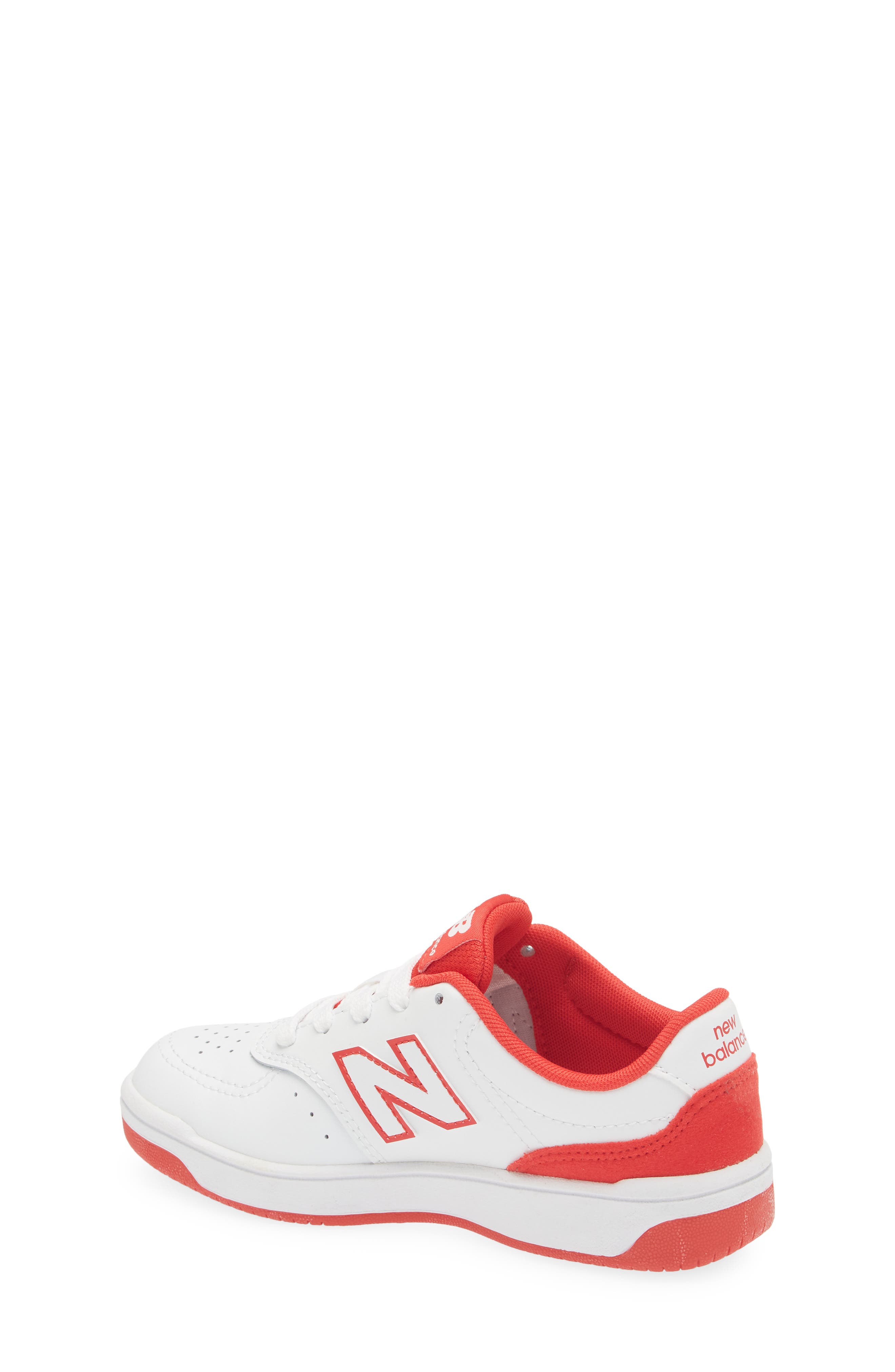 New Balance Kids' BB80 Sneaker, Alternate, color, White/ True Red