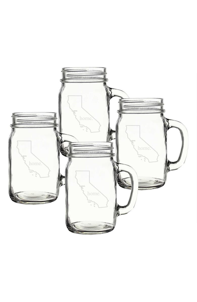 Cathy's Concepts 'Home State' Glass Drinking Jars with Handles, Main, color, 